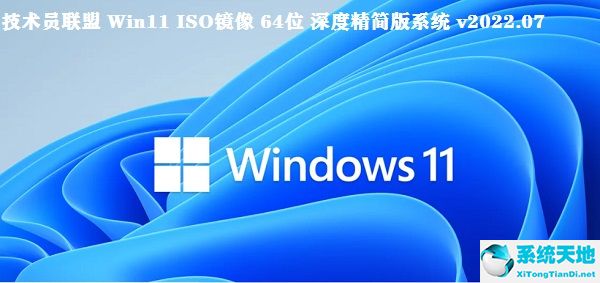 技術(shù)員聯(lián)盟 Win11 ISO鏡像 64位 深度精簡(jiǎn)版系統(tǒng) v2022.07